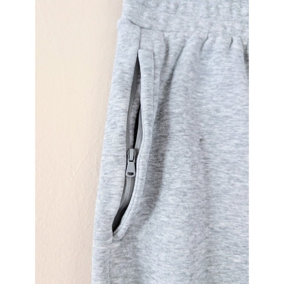 Fabletics Heather Gray Fleece Joggers Drawstring Waist Activewear Workout L - Picture 6 of 7